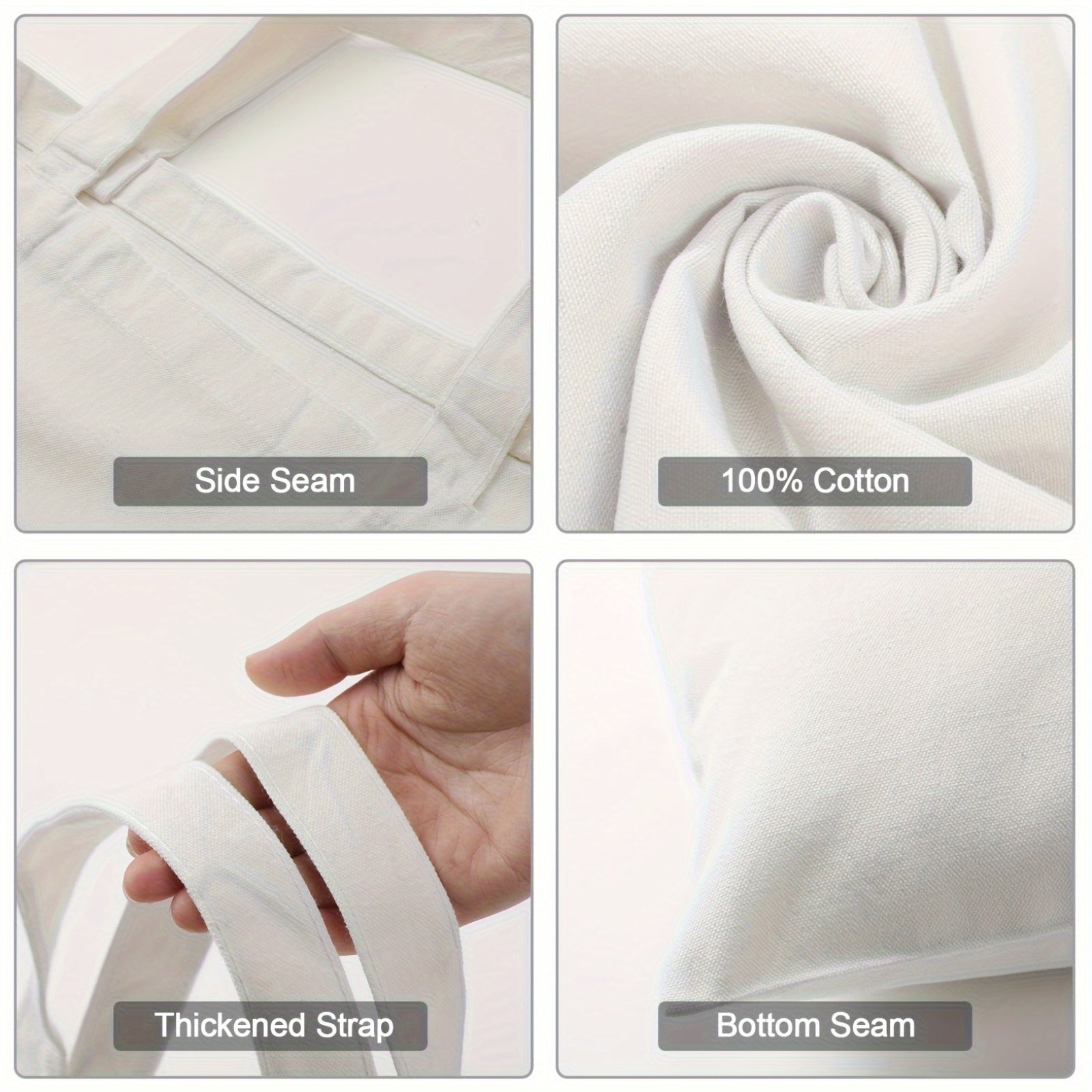 60pcs Canvas Tote Bags Bulk Reusable Grocery Cloth Bags With Handles For DIY Craft Gift