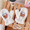 Cozycraft, Cozy Fleece-Lined Winter Gloves with Cute Bear Design - Windproof, Warm Mittens for Outdoor Activities, Non-Slip Touchscreen Compatible, Winter Accessories