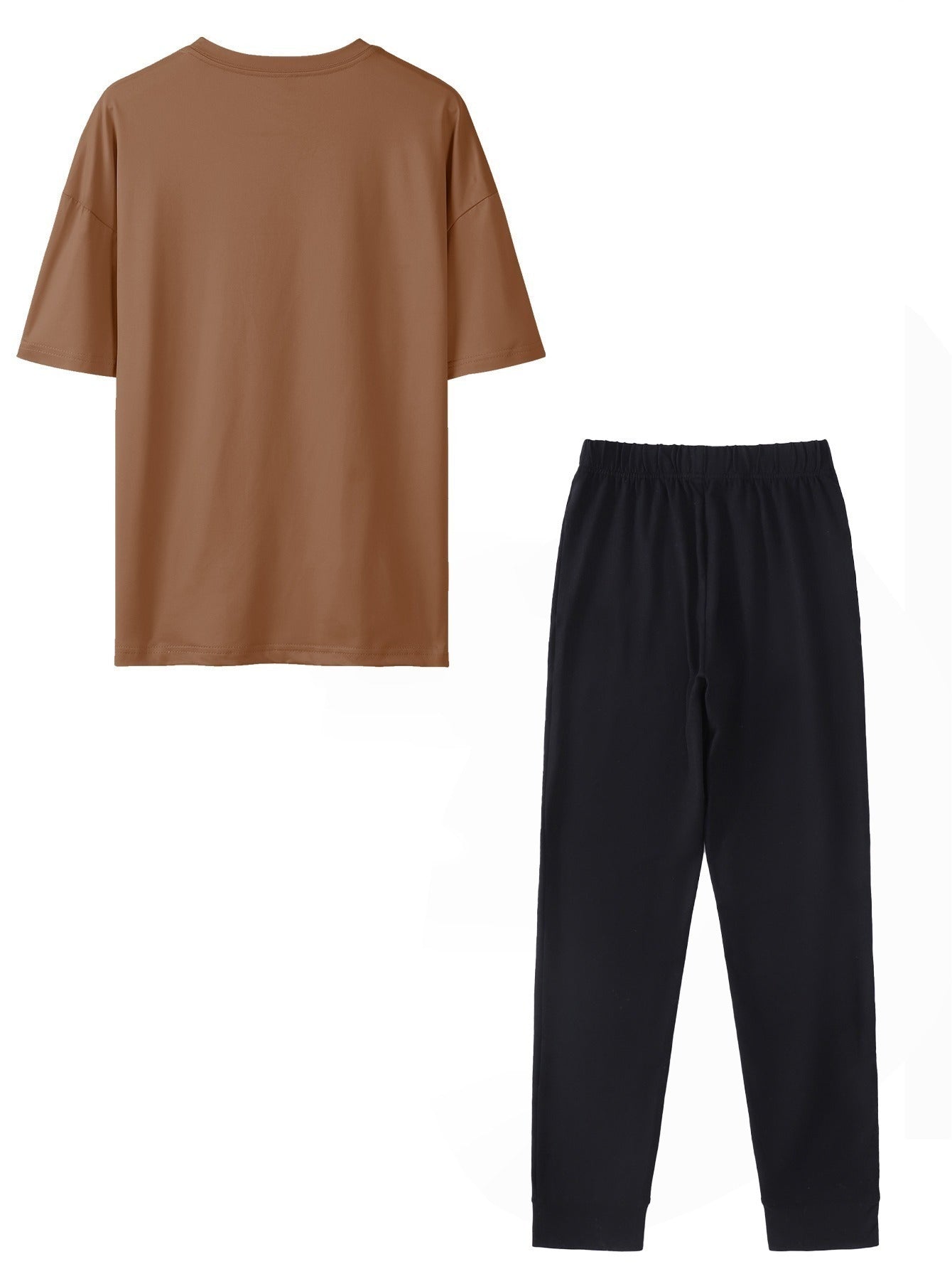 Eiffel Tower Paris-Inspired Women's Casual Outfit - Comfy Short Sleeve Tee & Stylish Pants Set, Machine Washable