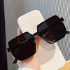 Oversized Square Fashion Fashion Glasses for Women & Men - Black Plastic Frames with Clear Lenses, Stylish Design for Shopping, Parties & Everyday Use, Shopping Glasses | Unisex Fashion Glasses | Durable Eyeglasses