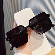 Oversized Square Fashion Fashion Glasses for Women & Men - Black Plastic Frames with Clear Lenses, Stylish Design for Shopping, Parties & Everyday Use, Shopping Glasses | Unisex Fashion Glasses | Durable Eyeglasses
