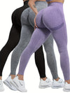 3pcs Women Seamless Soft Sports Leggings, High Waisted Workout Gym Yoga Pants - Breathable, Stretchy Fabric - For Women - Perfect for Yoga, Running, Fitness - Ideal Gift for Fitness Enthusiasts