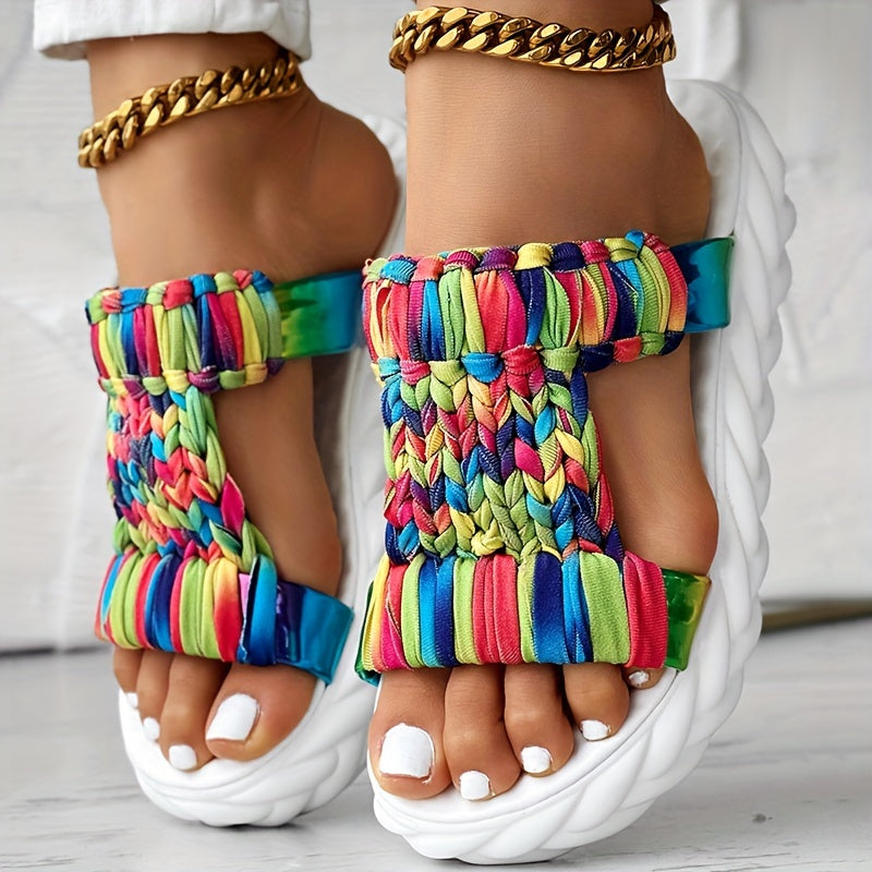 Braided Cutout Round Toe Casual Slippers
