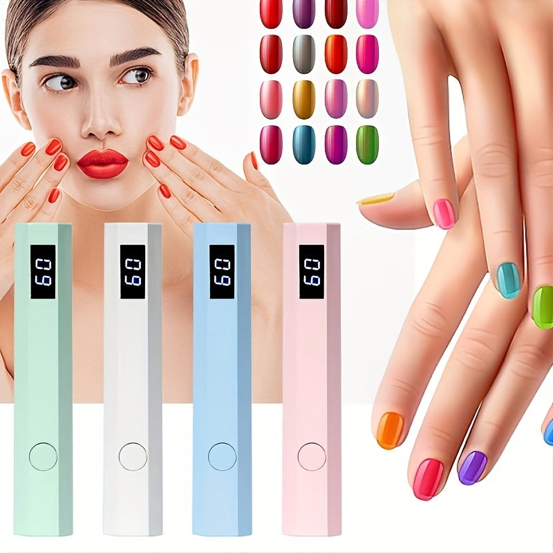 FEIYBA Portable Mini Handheld Nail Lamp with Digital Display - Fast Gel Curing, Wireless, Easy to Carry, Ideal for Home Salons & Travel, USB Rechargeable, Lithium Battery, Oil-Free Nail Care, Portable Nail Lamp|Cylindrical La