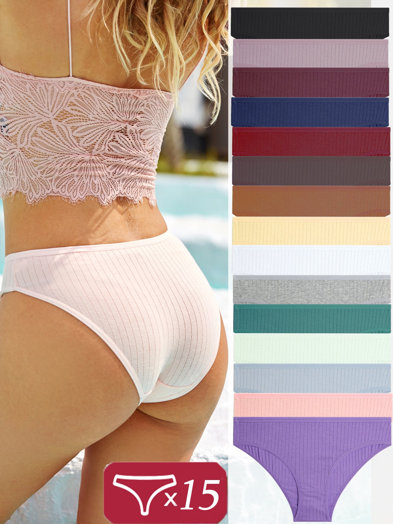 15pcs Lace Women Panties Christmas Gift Underwear Women Briefs Comfortable Female Underpants Solid Color Pantys Lingerie S-XL