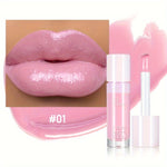 14-Color Lip Plumper & Line Lightener – Glossy, Waterproof Lip Gloss with Ginger Infusion, Hydrating & Long-Lasting Formula for Fuller Lips