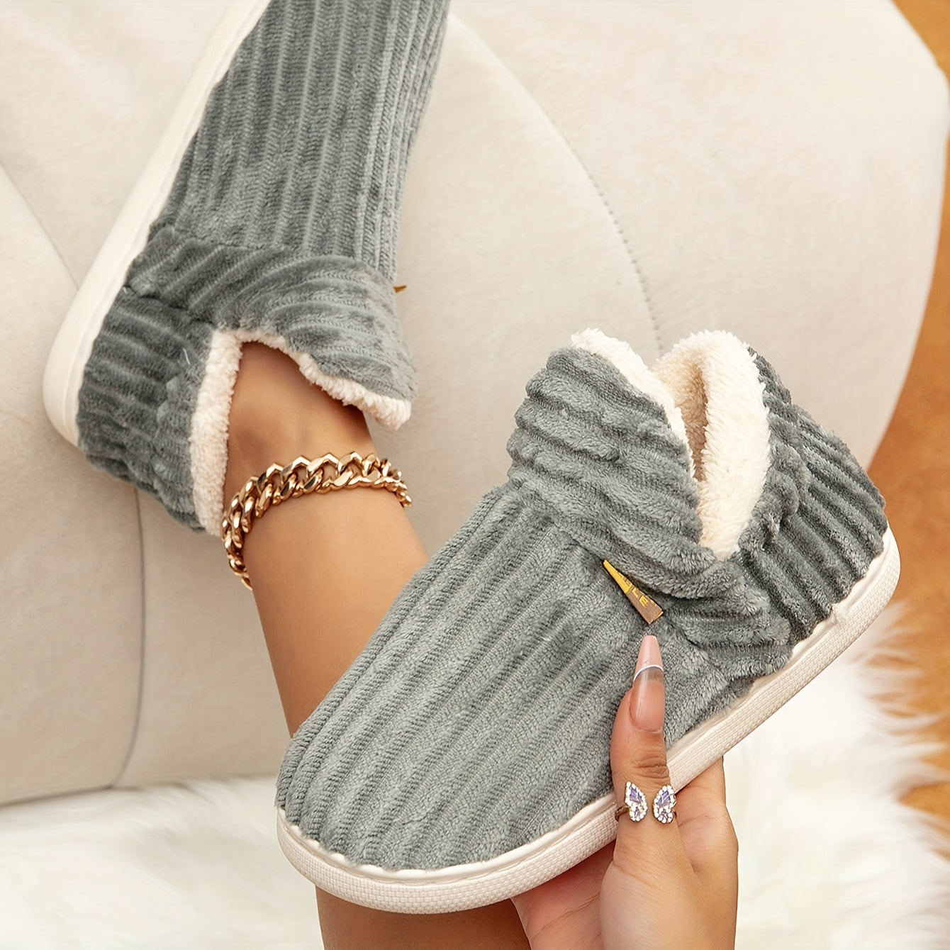CozyWalk Warm Shoes - Soft, Lightweight, Anti-Slip, Glutinous Rice Bar-Shaped Design for Comfortable Winter Wear - Perfect for Indoor and Outdoor Activities