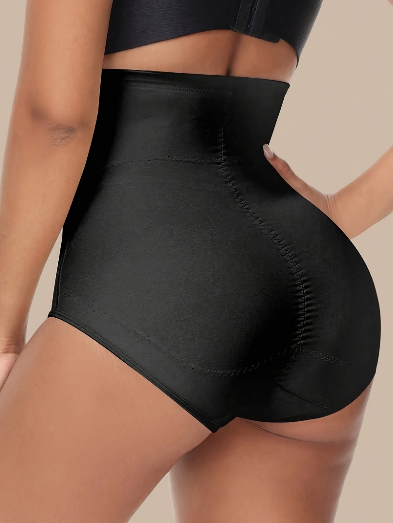 1pc Women High Waist Tummy Control Panty, Shapewear Pants, Butt Lifter Body Shaper Breathable Waist Trainer With Double-Reinforced Crotch For Multi-Occasion