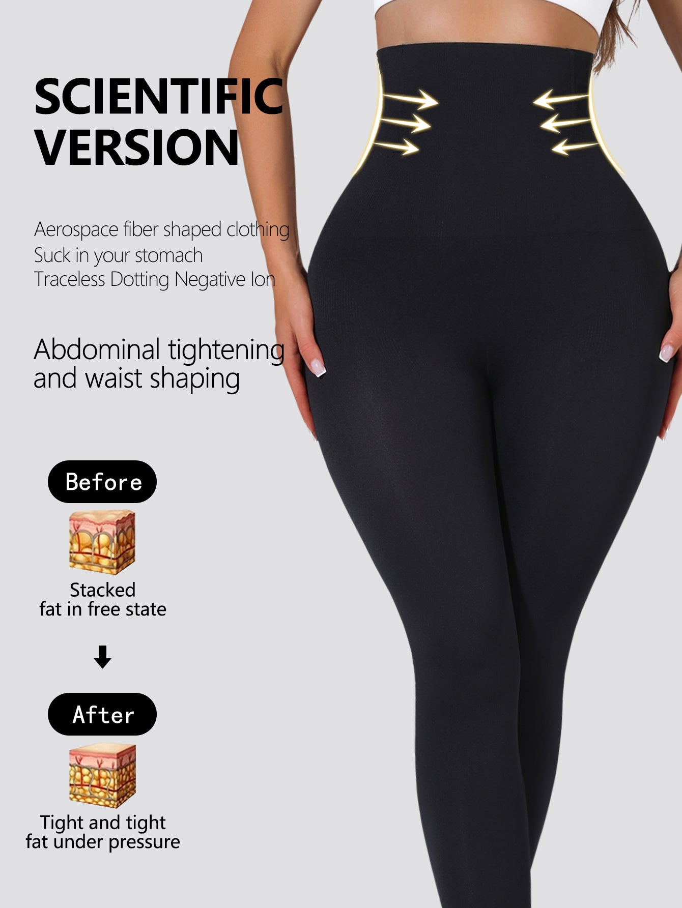 3pcs Women's High-Waisted Yoga Leggings - Tummy Control Butt Lifting 7/8 Length Pants with Golden Sequin Waistband, High-Stretch Non-See-Through Fabric for Workouts & Casual Wear (Black)