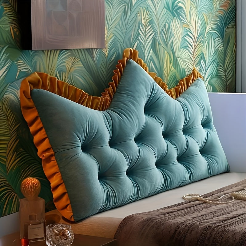 [Ruffled Cushion] Tufted Backrest Pillow | Hand Washable | Knitted Polyester | Comfortable Home Decor | Elegant Style | Ruffled Cushion