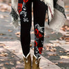 Floral Elegance & Comfort: Durable, Mid-Elastic Jegging-Leggings for Year-Round Style, Easy-Care Knit Fabric