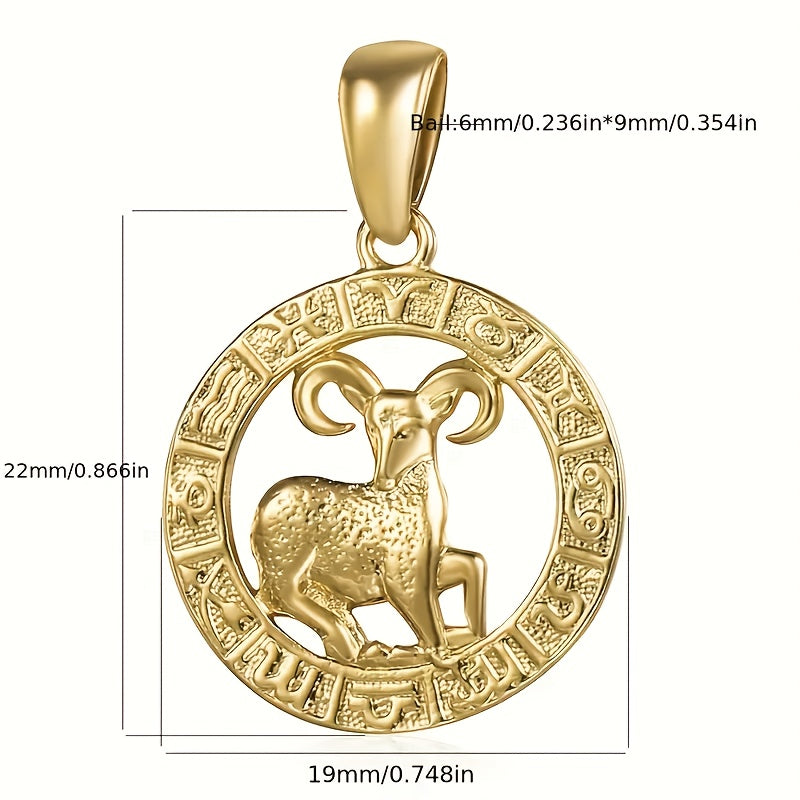 Women'S Men'S Pendant Necklaces 12 Horoscope Zodiac Sign Golden Aries Cancer Scorpio Aquarius Taurus Leo Gemini Virgo Libra Sagittarius Capricorn Pisces 12 Constellations Jewelry Gifts Perfect Birthday Christmas Valentine'S D