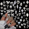 30pcs Luxury Alloy Nail Charms Golden/Silvery Random Mixed Nail Art Decorations Glitter Crystal Gems Rhinestones Alloy Nail Charms