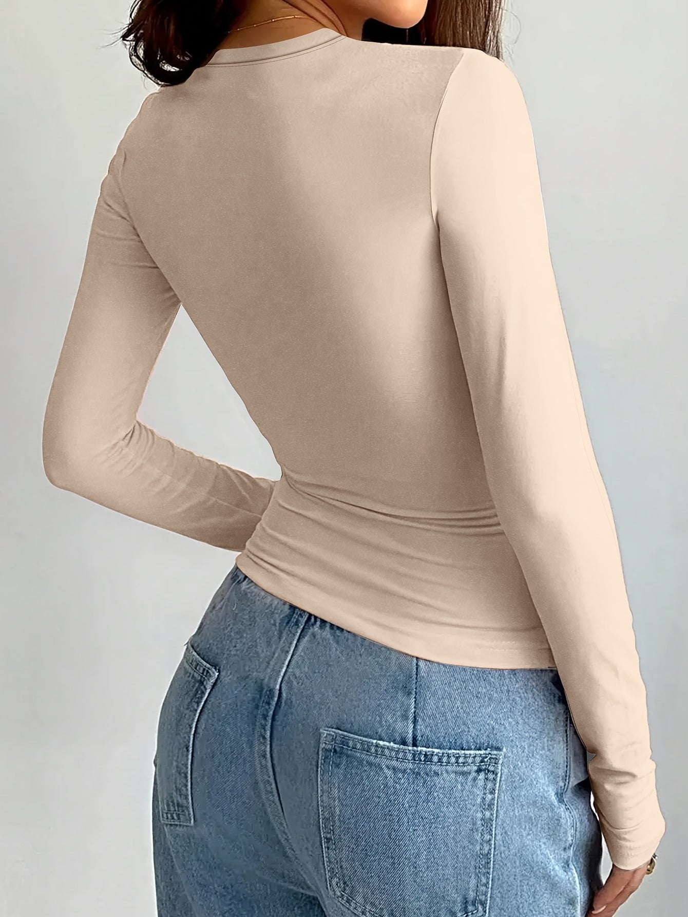 Women'S Elegant Long Sleeve Crew Neck T-Shirt with "Relax" Letter Print, Knit Polyester Blend, Skinny Fit, Short Length, Medium Stretch, Fall/Winter Casual Layer Top