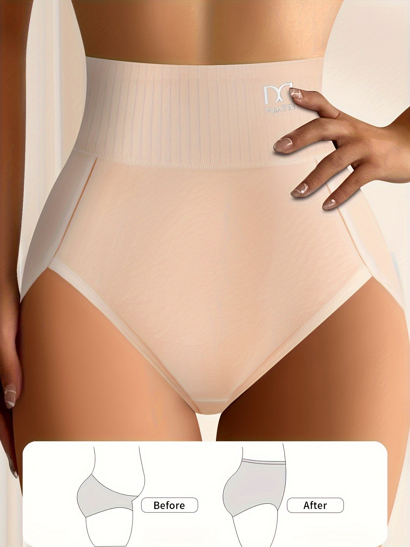 10pcs Fashion Striped High Waisted Women'S Panties, Breathable Comfortable Elastic Soft Hip Wrap Triangle Panties, Women'S Underwear Panties