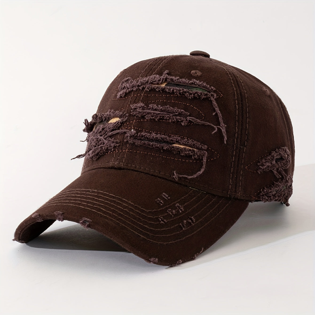 1pc Simple Polyester Baseball Cap, Embroidered Patches, Hole, Washed, Lightweight, Non-Stretch, Hand Wash or Professional Dry Clean, Solid Color, Spring Festival Valentine'S Day Gift