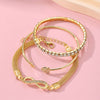 3pcs Vintage Elegant Rhinestone Bracelet Set, Adjustable Heart & Infinity Symbol Bangle, Women'S Alloy Open Cuff, Daily & Gift Occasion, All-Season Jewelry Collection