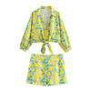 Linen Printed Bow Tie Top Linen Printed Shorts Suit