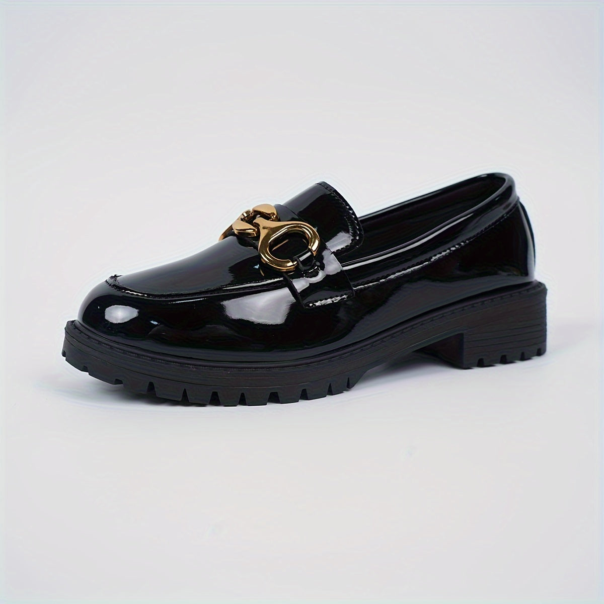 Elegant Solid Color Penny Loafers for Women - Classic British Style Slip-On Casual Shoes with Plain Toe, Water-Resistant Man-Made Upper, Fabric Insole, and Durable Rubber Sole - All-Season Footwear