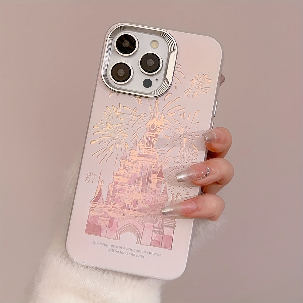 Aesthetic High-end Laser Dream Castle Fireworks Phone Case - Electroplated, Suitable for iPhone 11, 12, 13, 14, 15 Models
