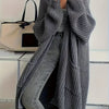 Elegant Open Front Solid Cardigan, Long Sleeve Midi Cardigan For Fall & Winter - Women's Clothing - Soft & Cozy Fabric - Perfect for Casual & Formal Occasions - Ideal Gift for Women