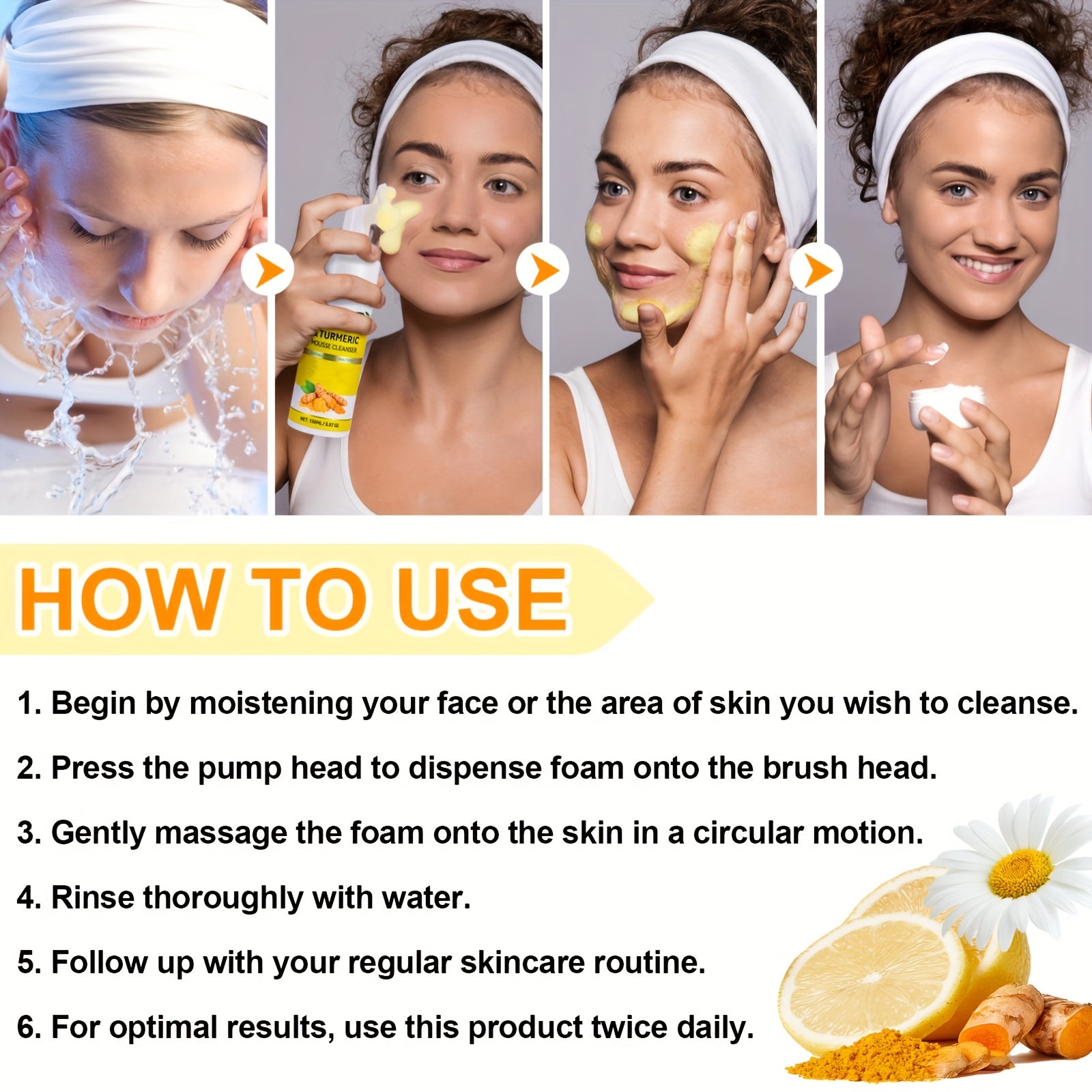 2pcs 300ml Kojic Acid Facial Cleansing Mousse, Deep Pore Cleansing, Large Capacity, Day And Night
