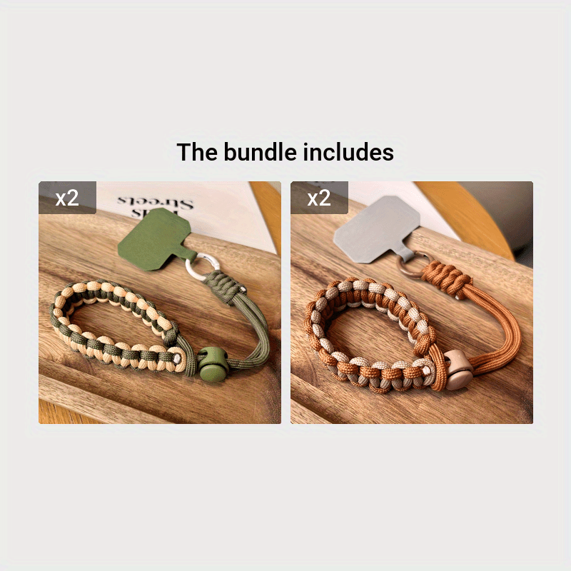 New Travel Mobile Phone Lanyard Adjustable Wrist Short Pure Hand-woven Simple Anti-theft and Drop Color Matching Thickened Metal Solid Clip Style Pet Camera Shell Universal CCD