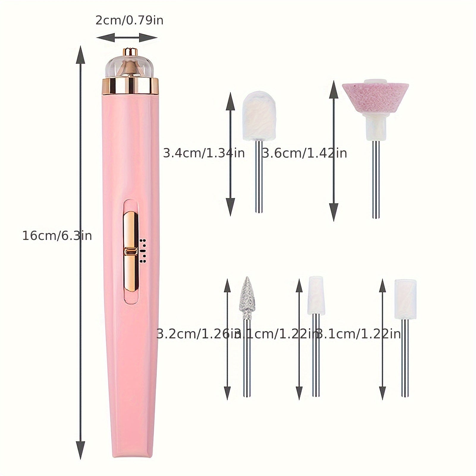 5-in-1 Electric Nail Polisher Pen - USB Rechargeable, Low Noise, Professional Manicure & Pedicure Kit for Hands, Feet & Nails