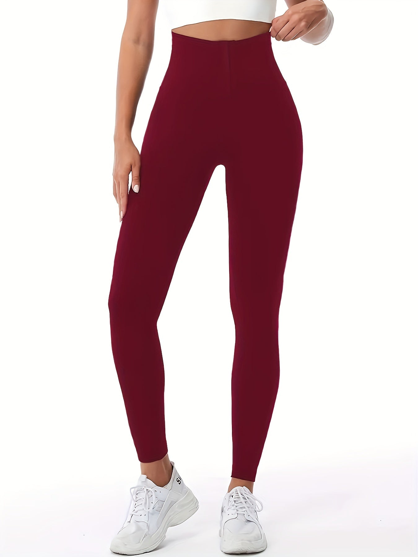New European And American Style Double-Breasted High-Waisted Leggings for Women, Designed to Shape The Waist And Lift The Hips with Stretch.