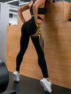 Fashion Print Stretchy Sports Leggings, High Waist Slim Fit Running Fitness Pants, Women's Activewear