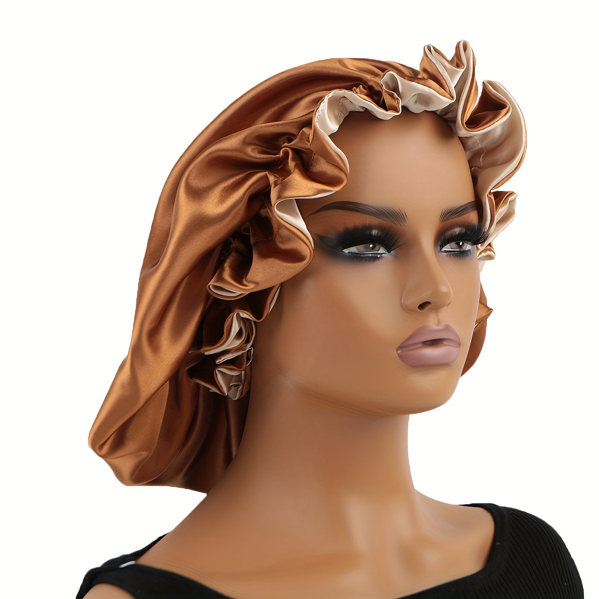 1pc Reversible Double Layer Satin Bonnet for Curly Hair, Soft and Comfortable Night Sleeping Cap for Women with Large Size