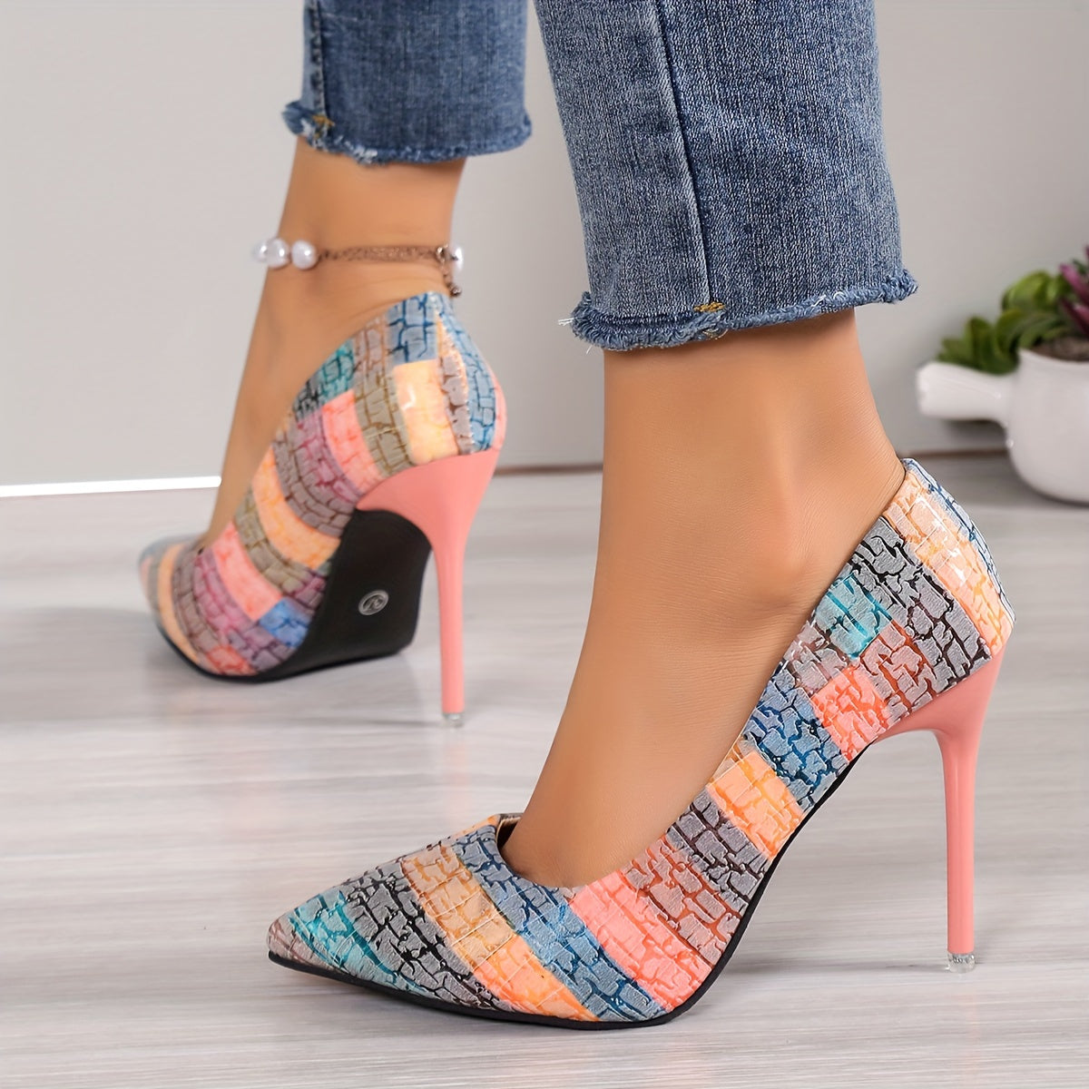 Chic Womens Stiletto Heel Pumps - Trendy Pointed Toe, Slip-On Comfort - Dress Shoes for Formal & Everyday Glamour
