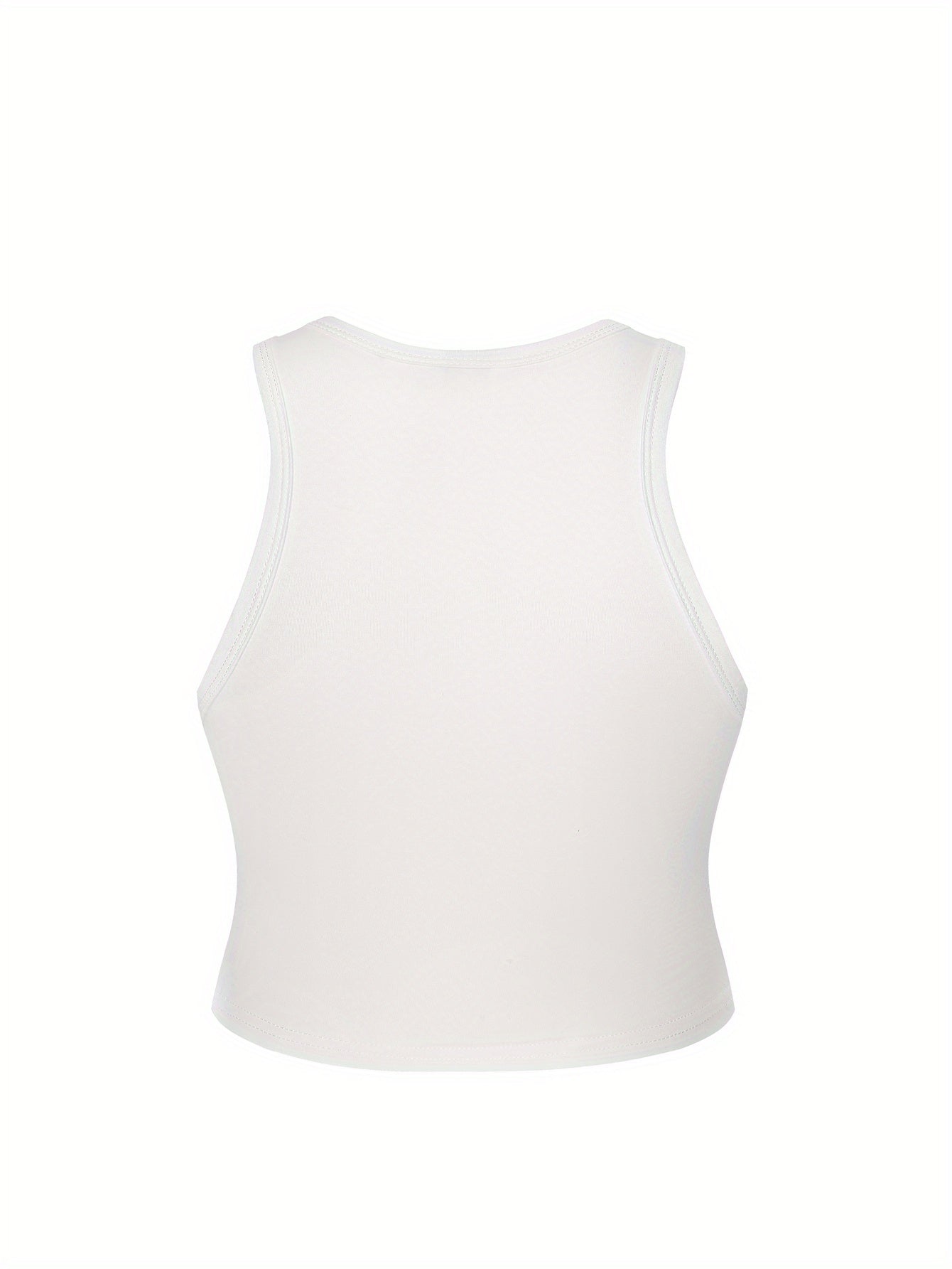Ladies' Y2K Fashion Round Neck Sleeveless Tank Top, Trendy for Spring And Summer, Suitable for Street Style, Featuring Light Luxury Patterns And Prints. Ideal for Artistic Women, Commuting, Work Attire, Festive Parties, with