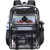 Casual Travel Men'S Backpack, 4.23gal Large Capacity, Lightweight Transparent Bag, Adjustable Shoulder Straps, Gym Approved, Outgoing Commuter Backpack, Black