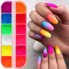 Neon Nail Pigment Powder Set, Fluorescent Ombre Nail Art Glitter, Gradient Rubbing Dust Chrome Effect For Manicure Decoration For Music Festival