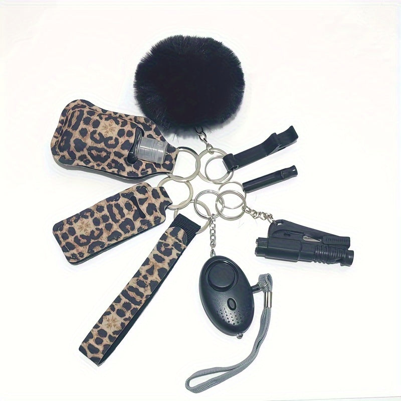 9pcs Ultimate Safety Keychain Set - Keychains with Personal Alarm, Self-Defense Security Accessories, and Stylish Design for Women's Daily Protection and Peace of Mind
