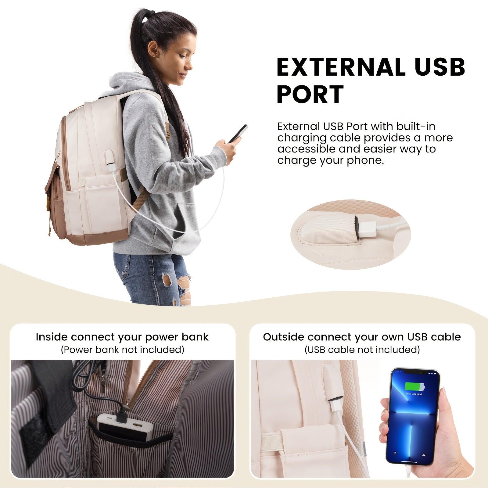 Backpacks For Girls, 15.6 Inch Laptop School Bag Cute College Backpack Large Bookbags For Teens Women Students Anti Theft Travel Daypack
