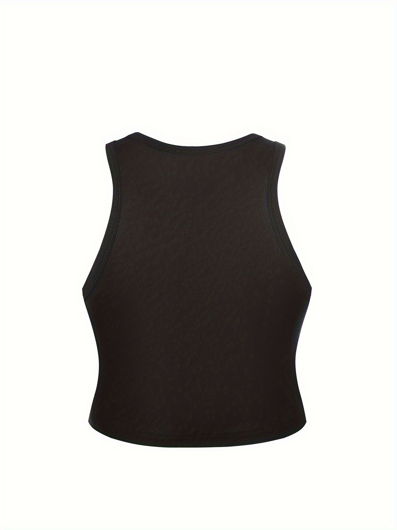 Ladies' Y2K Fashion Round Neck Sleeveless Tank Top, Trendy for Spring And Summer, Suitable for Street Style, Featuring Light Luxury Patterns And Prints. Ideal for Artistic Women, Commuting, Work Attire, Festive Parties, with
