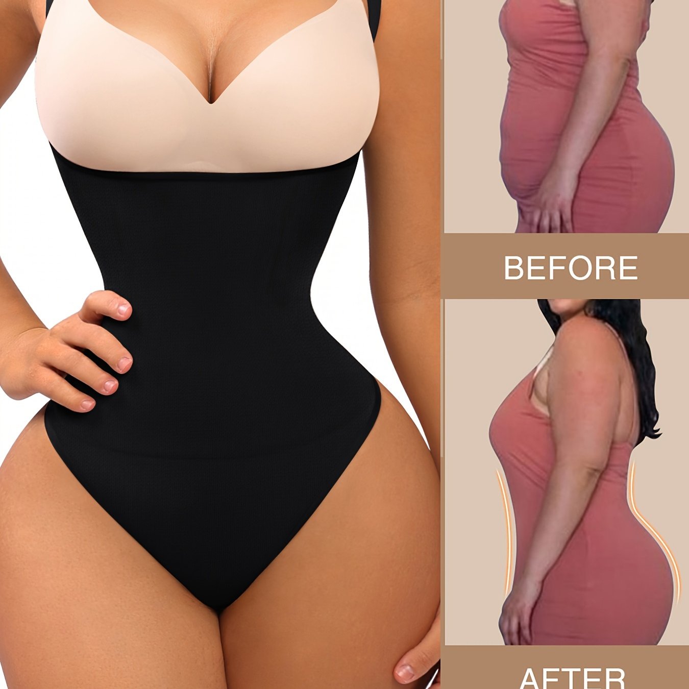 Women's Adjustable Strap Seamless Shaping Panty - Tummy Control, Slimming Body Shaper, Black Nylon-Spandex Blend, Elegant Design, Hand Wash Only, Tummy Control Shapewear