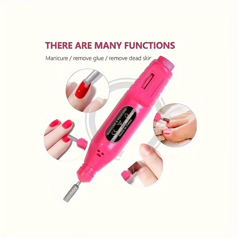 Professional 15-in-1 Stainless Steel Nail Art Tool Set - USB Powered, Hypoallergenic, DIY Kit with UV Nail Lamp, Dead Skin Remover, Finger Divider - No Gel or Powder Included, Weight >300g