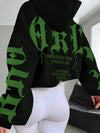 New Arrival: Casual Hooded Alphabet Printed Women'S Sweatshirt - Polyester, Fall/Winter, Knit Fabric, 250g/m²