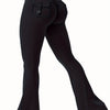 1pc Women'S Sexy High Stretch Yoga Pants with Pocket, Knitted Polyester, Long Length, Regular Fit, All-Season Athletic Tights for Running, Cycling, and Exercise