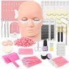 Beauty 246pcs/set Eyelash Extension Training Tool Kit With Silicone Practice Model Head, Eye Pads, Tweezers, Glue Ring, Eyelash Brushes, Individual Lashes Glue, Micro, Brushes, Grafting Eyelash Extension Set