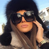 Fashion Square Oversized Glasses for Women, Polycarbonate Frame, Anti-Reflective Resin Lens, Decorative Eyewear