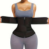 Women'S Waist Trainer, Waist Tightening Bodywear Zipper Shapewear Belt, Slimming Fitness Black Shapewear
