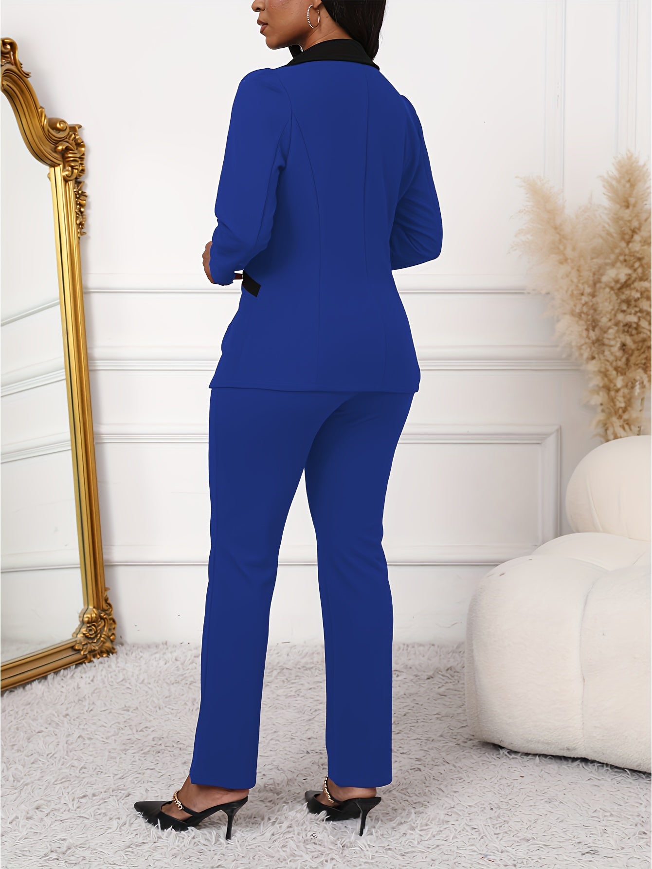 X2469# European and American Style New Two-piece Set for Women - Fashionable and Elegant Business Commuting Long Sleeve and Long Pants Casual Suit - For Women - Suitable for Office, Business, Commuting - Perfect Gift for Fash