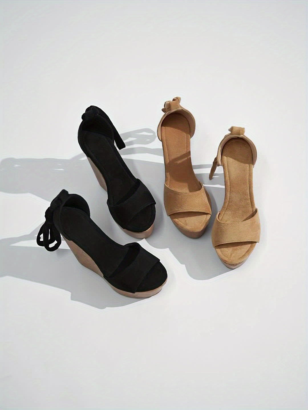 Elegant Beige Wedge Heeled Sandals for Women - Retro Boho Style with Crisscross Straps, Open Toe Platform Heels, Comfortable Cover Material, Ideal for Vacation & Fashion Outfits, High Heel Sandals