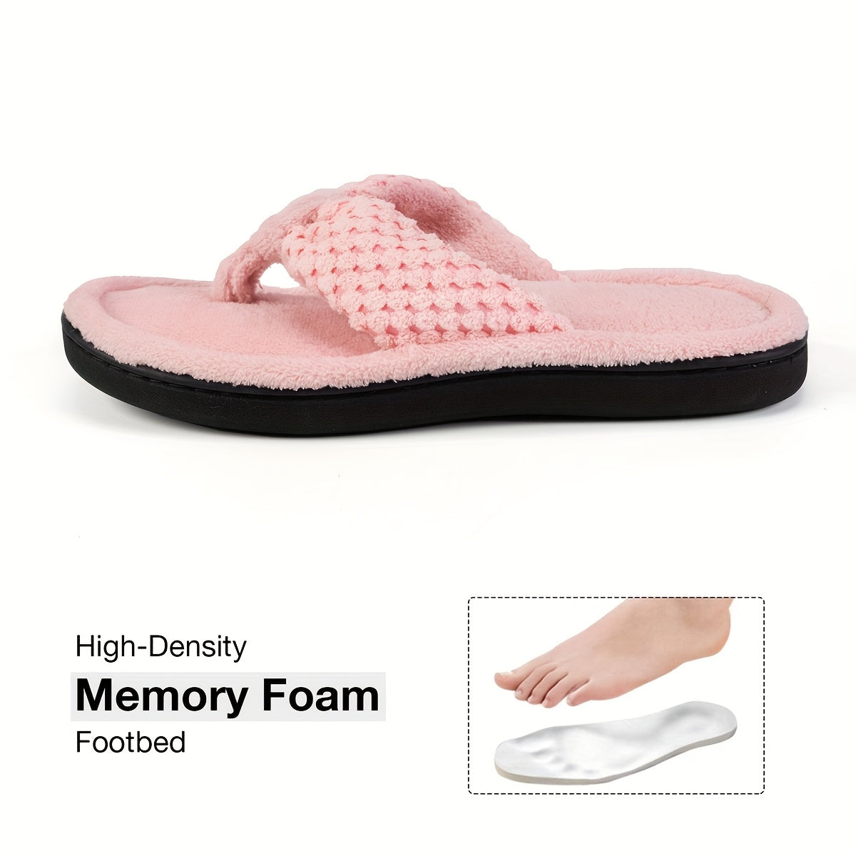 Women'S Slides, Comfortable Soft Sole Flat Slippers, All-Season Solid Color Fabric Upper & Inner, TPR Sole, Machine Washable, Home Floor Slip-On Shoes