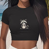 Women'S "TikTok" Graphic Raccoon Short Sleeve T-Shirt - White, Casual, All-Season Top with Round Neck, Casual Attire | Playful Print | Comfortable Fit, Raccoon Shirt