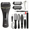 Electric Foot Scrubber Callus Remover for Feet, Rechargeable Foot File Pedicure Tools, Professional Pedi Foot Care Kit for Hard/Dead/Dry Skin/Cracked Heels with Manual Foot File Set 12pcs
